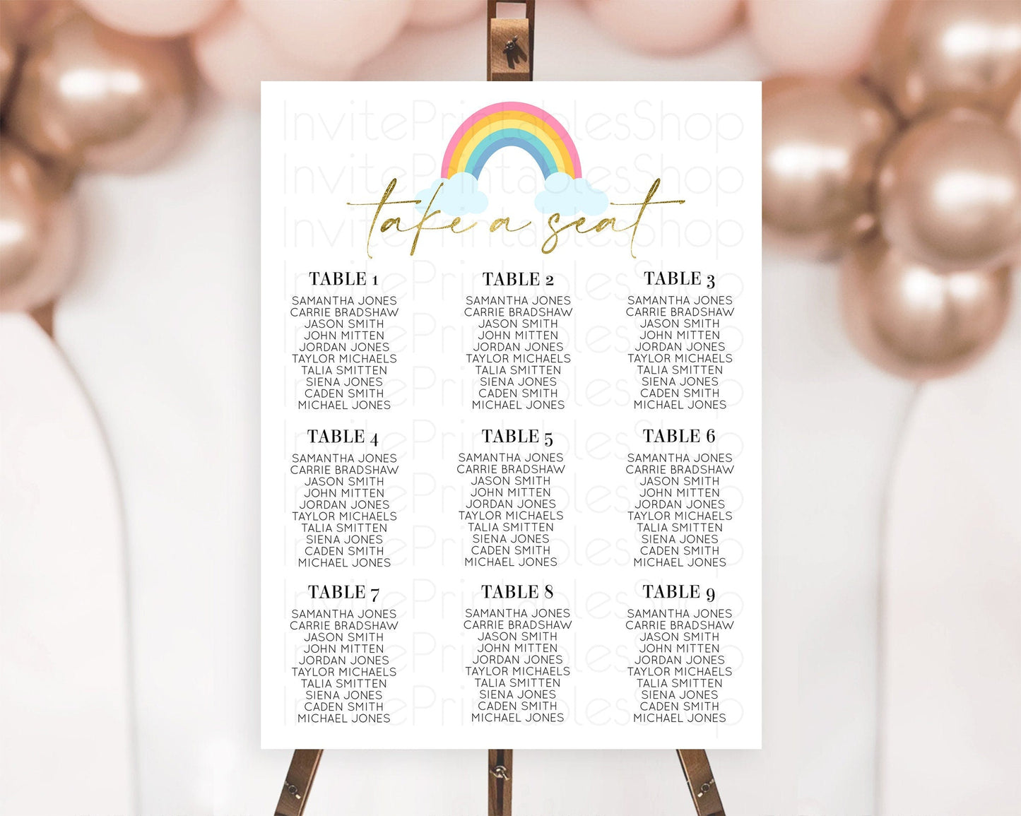 Pastel Rainbow Seating Chart Boho Rainbow Seating Chart Rainbow Seating Chart Pastel Seating Chart Boho Rainbow Seating Sign D10123