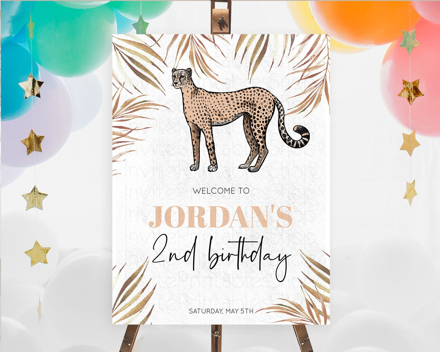 Cheetah Welcome Sign Cheetah Welcome Board Cheetah Party Welcome Poster Safari Adventure Decor Cheetah First Birthday Welcome Sign D10291