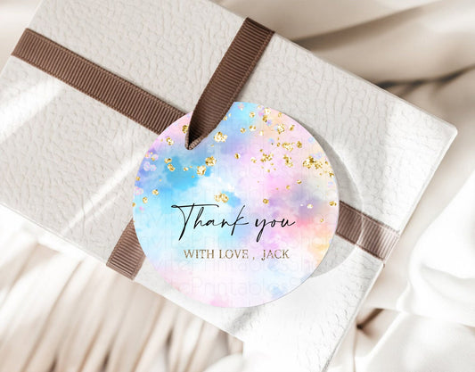 Editable Pastel Thank You Tags Rainbow Thank You Gift Tags Colorful Pastel F