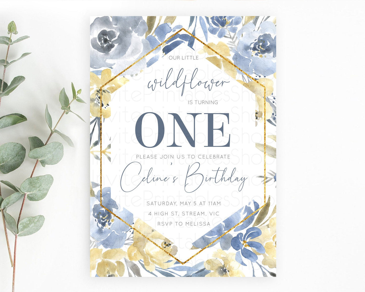 Secret Garden Invitation Wildflower Birthday Invitation Pastel Flowers Invite Enchanted Garden Boho Floral 3rd 2nd First Birthday D10782