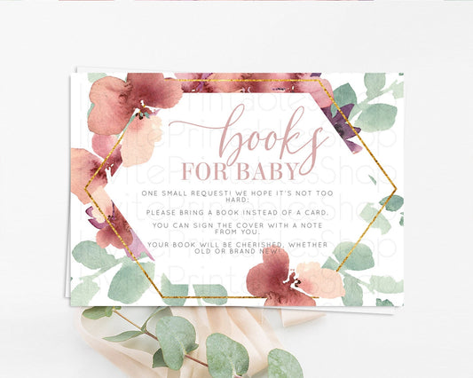 Editable Secret Garden Books For Baby Card Boho Wildflower Book Insert Paste
