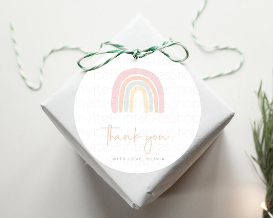 Editable Pastel Rainbow Thank You Tags Boho Rainbow Thank You Gift Tags Rain