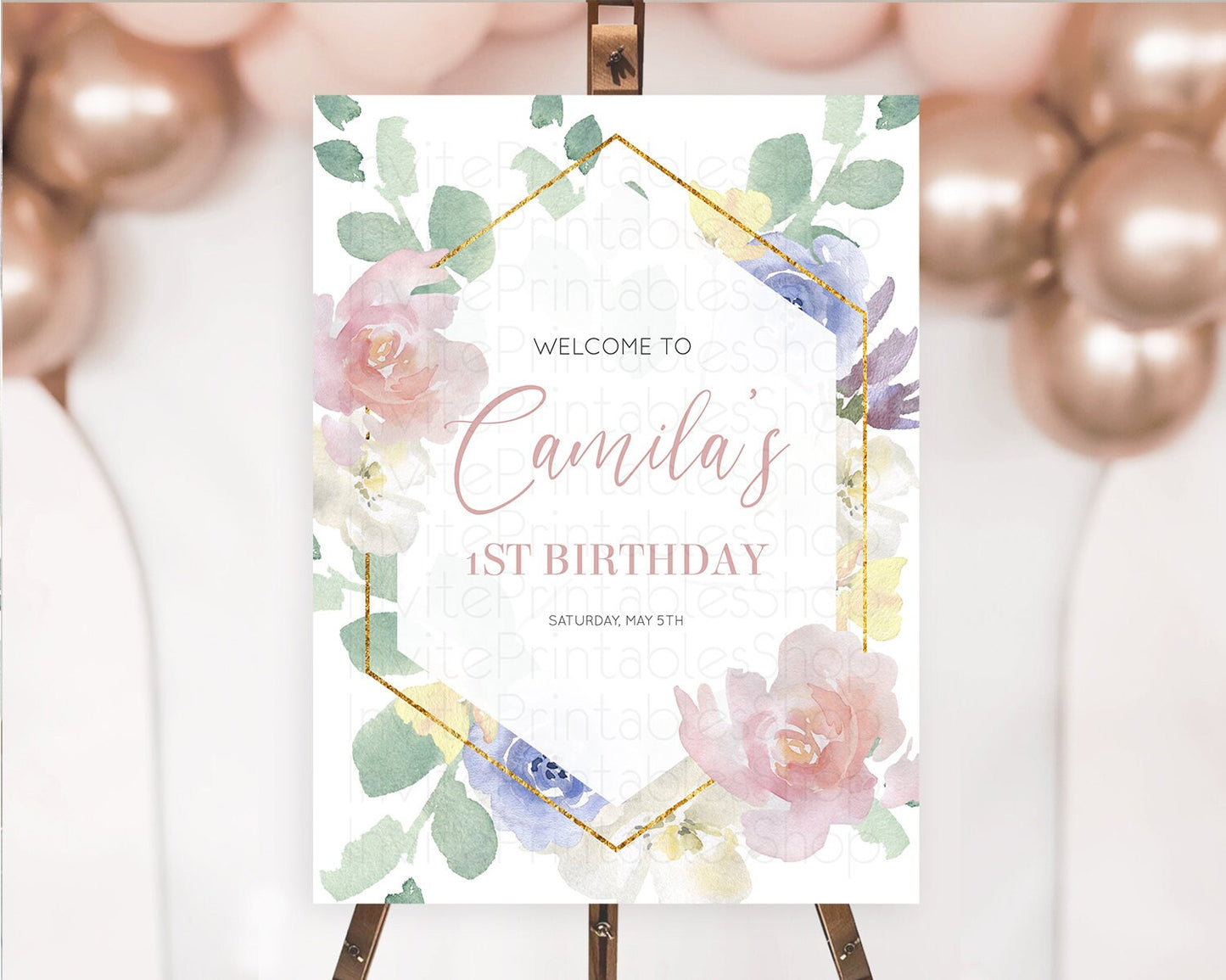 Secret Garden Welcome Sign Wildflower Welcome Board Pastel Flower Garden Welcome Poster Boho Wildflower First Birthday Welcome Sign D10254