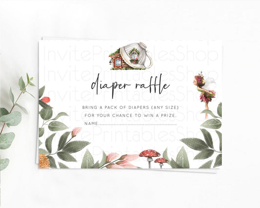 Editable Fairy Diaper Raffle Card Fairy Diaper Insert Enchanted Garden Fairy