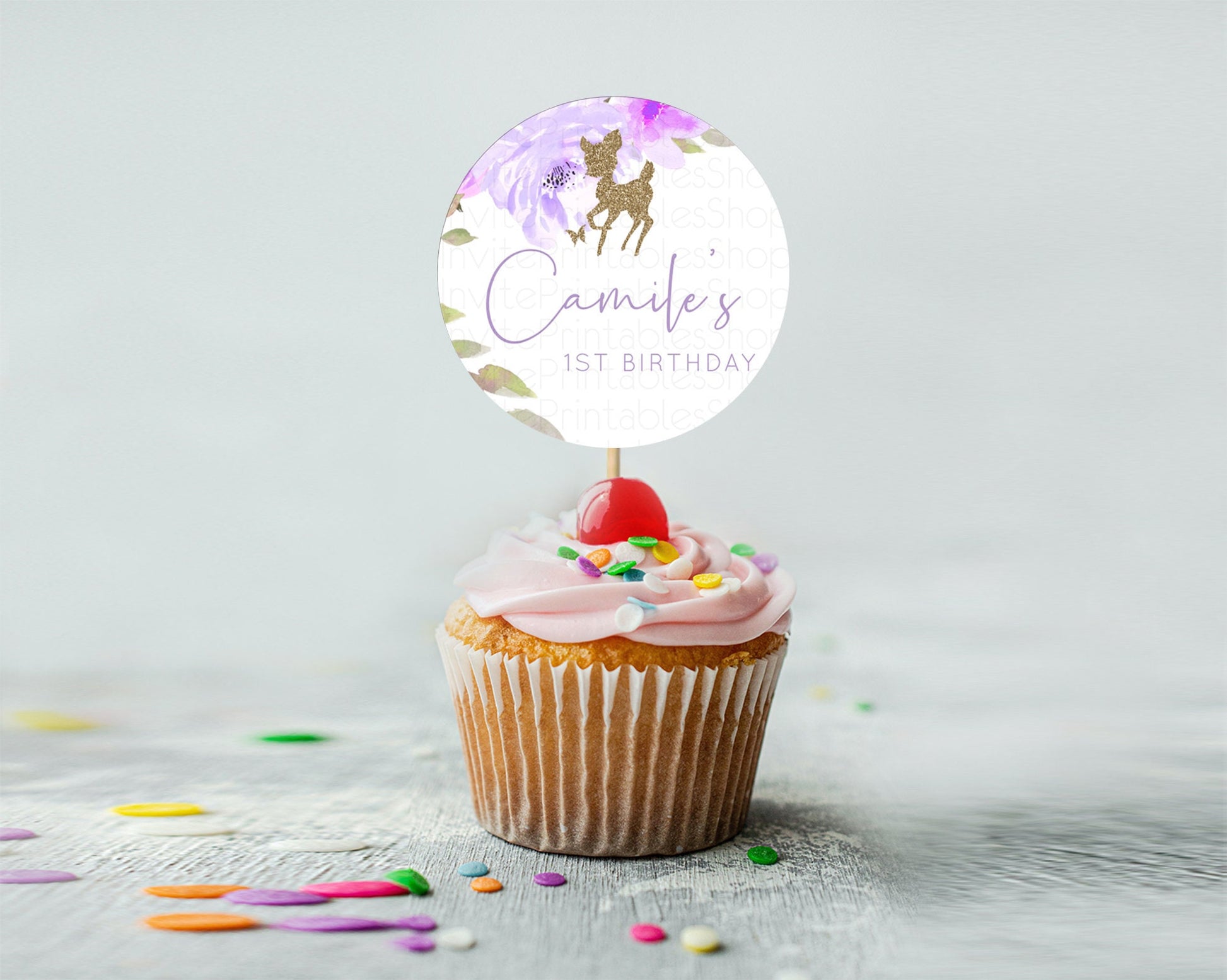 Editable Fawn Cupcake Toppers Deer Cupcake Toppers Enchanted Forest Party Bu