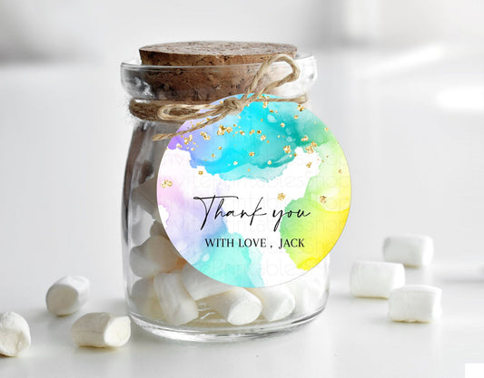 Editable Pastel Thank You Tags Rainbow Thank You Gift Tags Colorful Pastel F