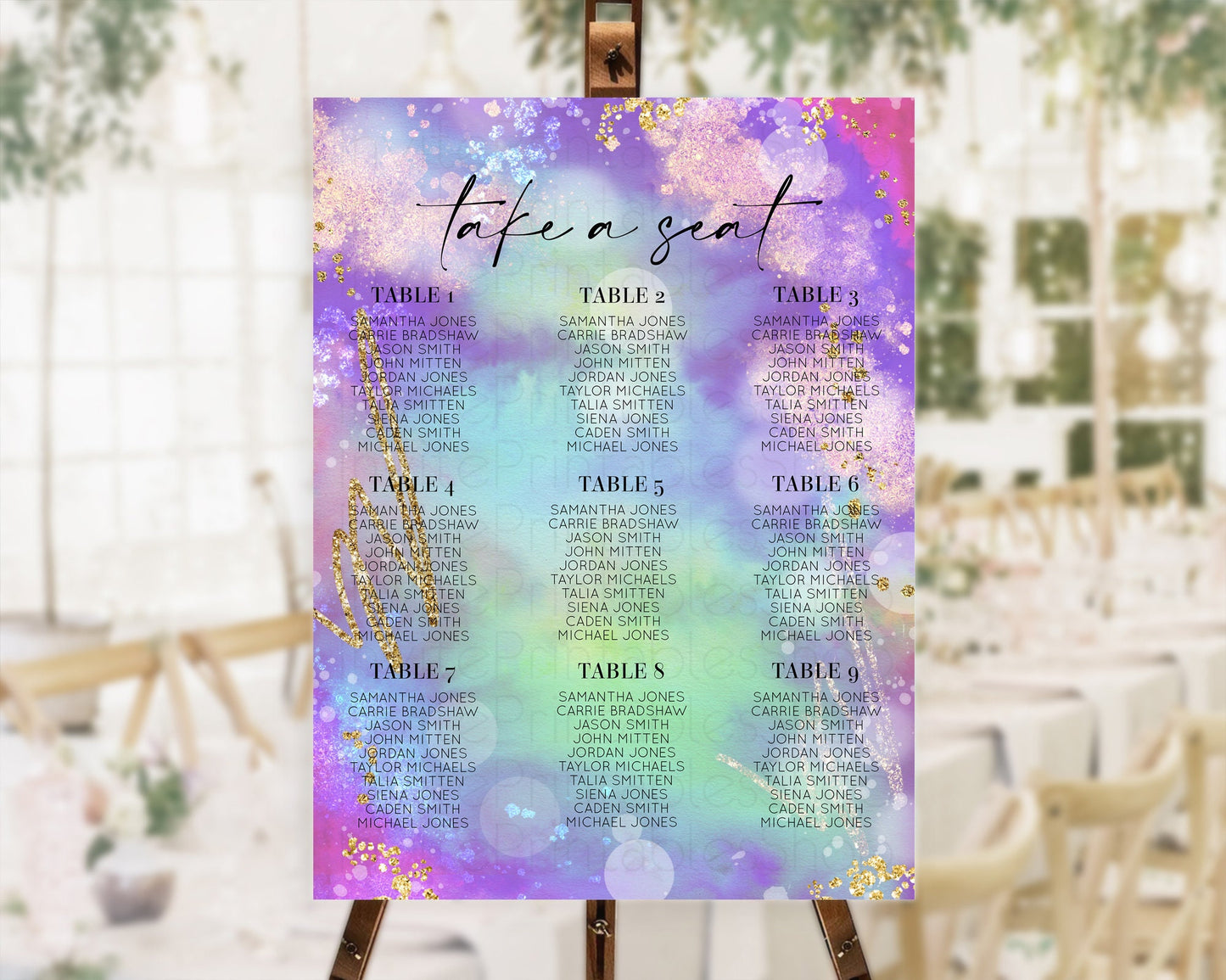 Rainbow Seating Chart Pastel Seating Chart Iridescent Sprinkles Colorful Pastel Watercolor Seating Sign Ombre Pastel Take A Seat D10680