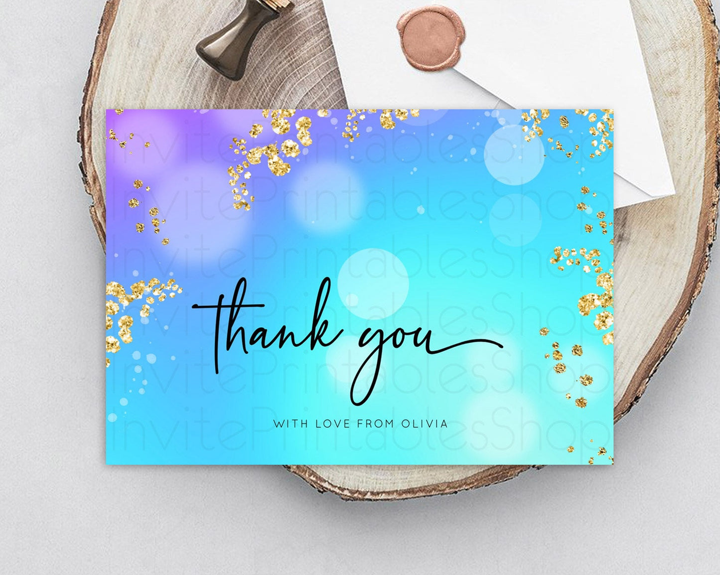 Mermaid Thank You Mermaid Thank You Card Rainbow Fish Cards Under The Sea Colorful Pastel Mermaid Teacher Thank You Cards Template D10573