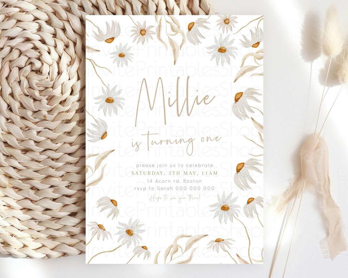 Editable Secret Garden Invitation Wildflower Birthday Invitation Pastel Flow