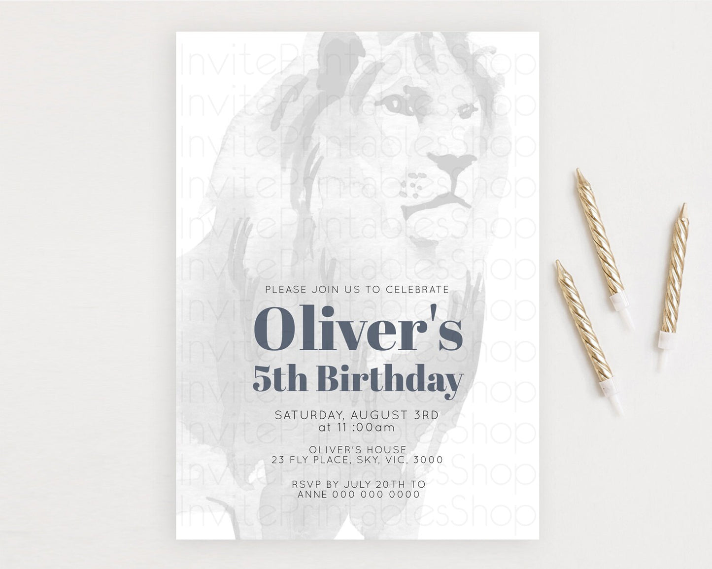 Lion Birthday Invitation Lion Invitation Modern Safari Lion Party 2 Wild 1 Safari Adventure Zoo Birthday Minimalist Lion Invites D10299