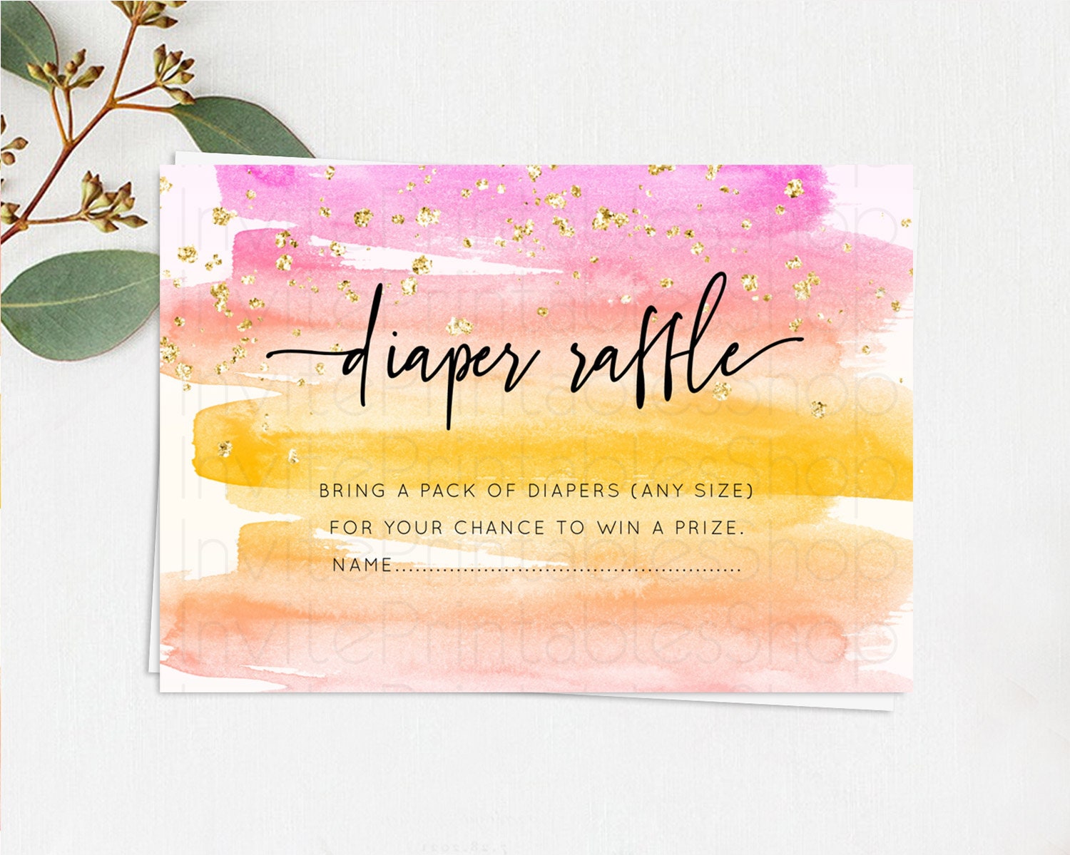 Editable Pastel Diaper Raffle Card Pastel Rainbow Diaper Raffle Insert Color