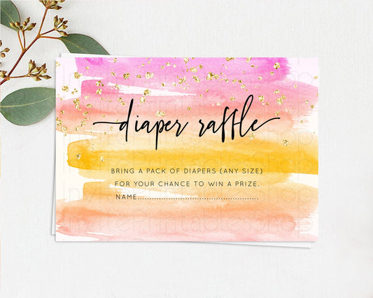 Editable Pastel Diaper Raffle Card Pastel Rainbow Diaper Raffle Insert Color