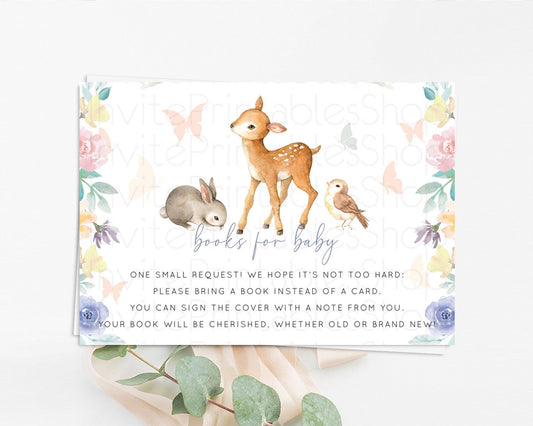 Editable Fawn Books For Baby Card Deer Book Insert Floral Deer Book Card Enc