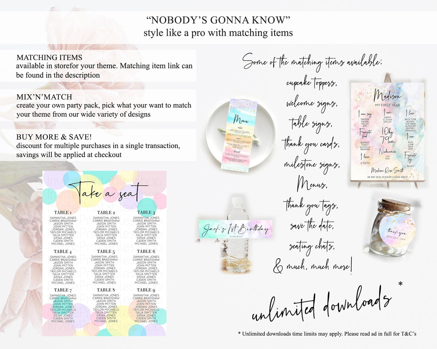 Pastel Seating Chart Pastel Confetti Seating Chart Bubbles Sprinkles Seating Sign Colorful Rainbow Decor Confetti Seating Board D10223