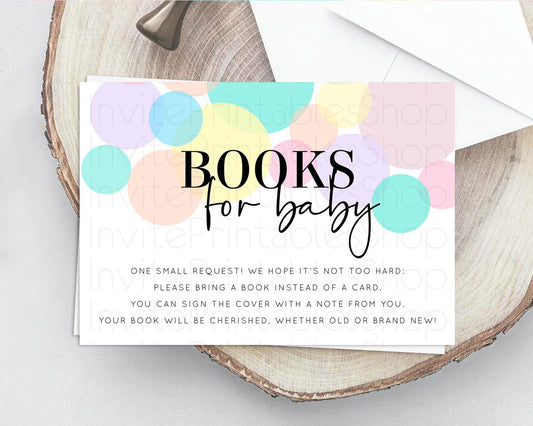 Editable Rainbow Books For Baby Card Pastel Sprinkles Book Insert Pastel Rai