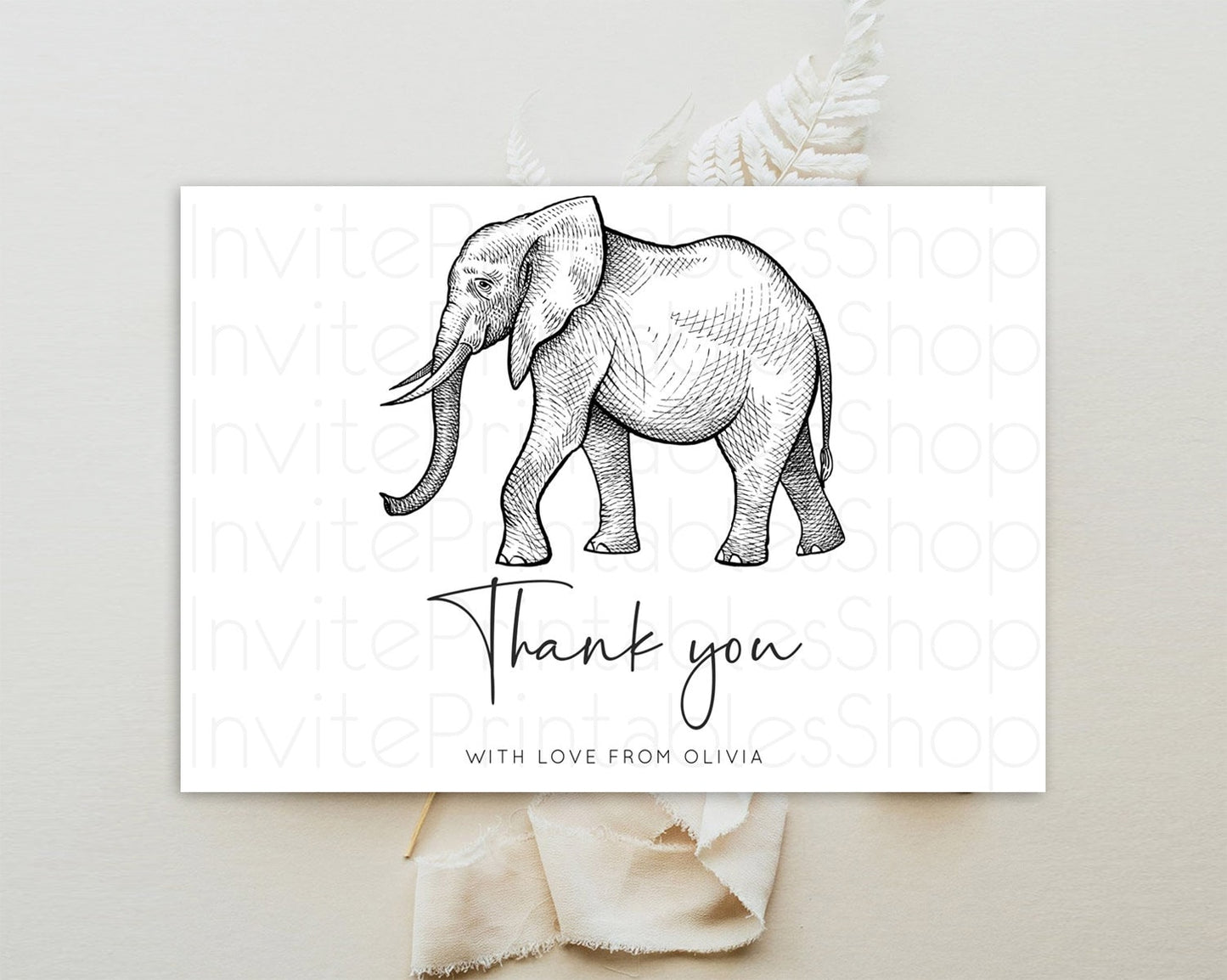 Pastel Elephant Thank You Rainbow Elephant Thank You Card Colorful Rainbow Birthday Thank You Pastel Teacher Thank You Card Template D10248