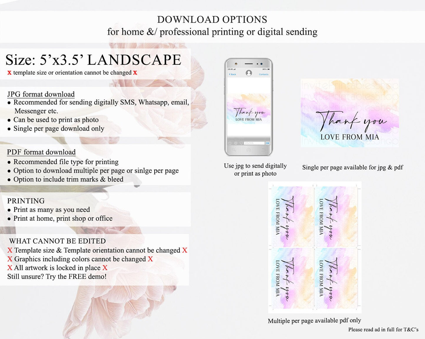 Pastel Thank You Rainbow Thank You Card Colorful Pastel Birthday Thank You Card Confetti Watercolor Pastel Teacher Thank You Cards D10175