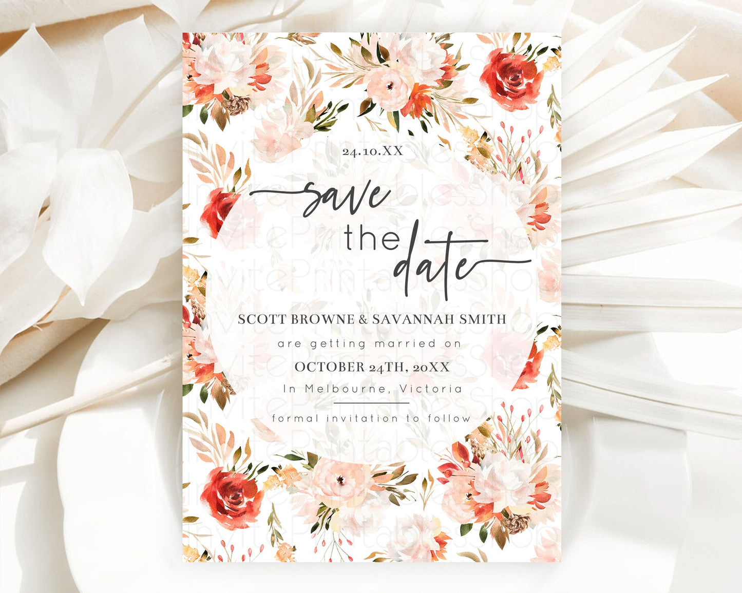 Wildflower Save The Date Template Secret Garden Save The Date Pastel Floral Garden Party Boho Flowers Birthday Baby Shower Wedding D10540