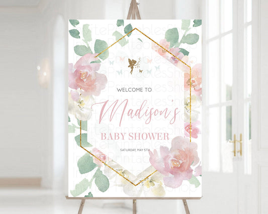 Editable Fairy Baby Shower Welcome Sign Fairy Welcome Board Enchanted Garden