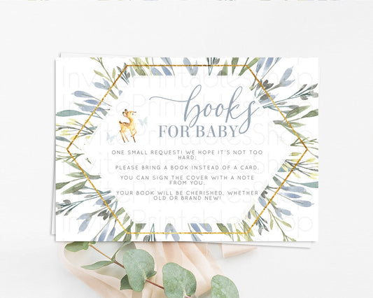 Editable Fawn Books For Baby Card Deer Book Insert Floral Deer Book Card Enc