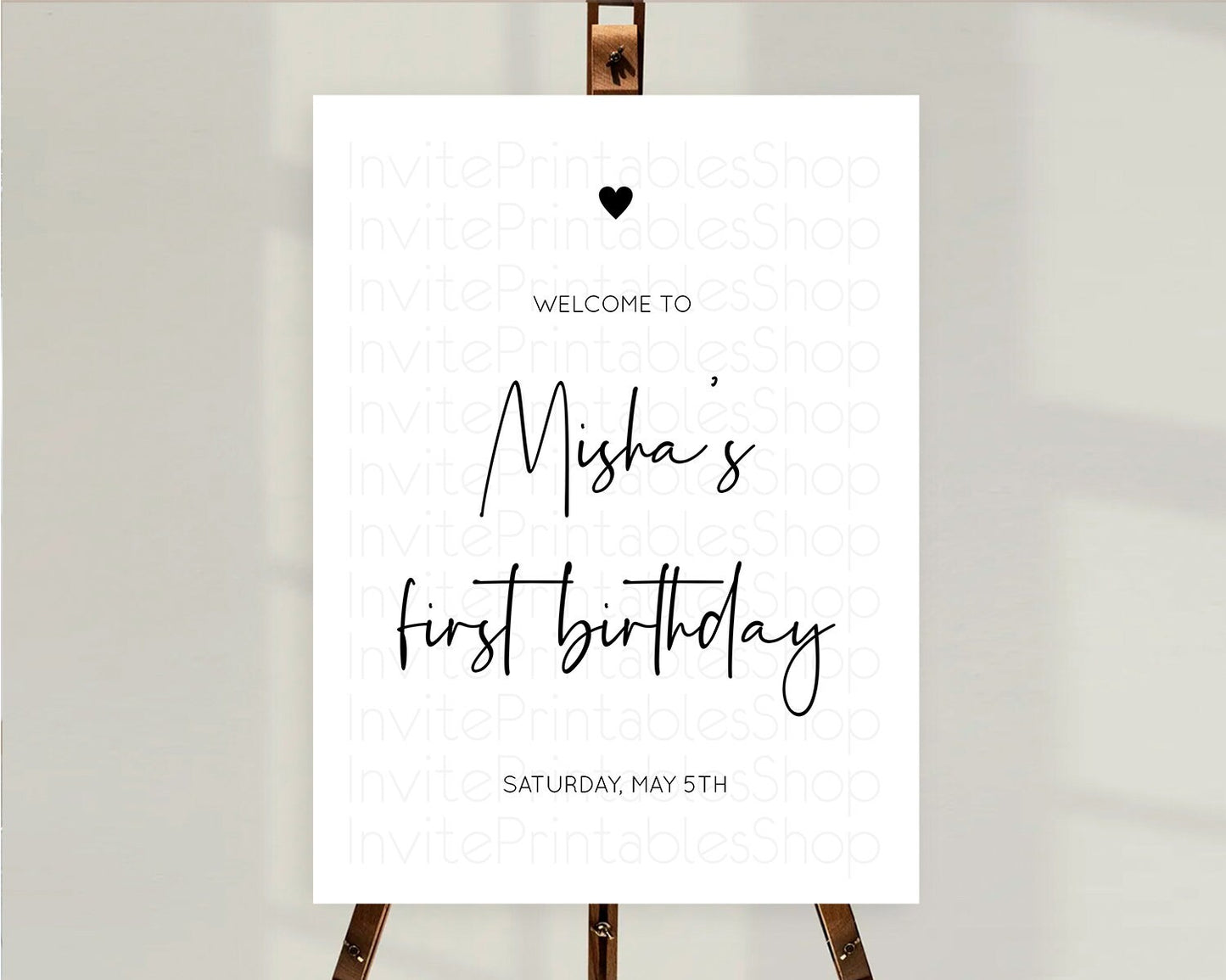 Minimalist Welcome Sign White Welcome Board Minimal White Birthday Welcome Poster Modern Simple White First Birthday Welcome Sign D10955