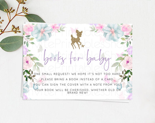 Editable Fawn Books For Baby Card Deer Book Insert Floral Deer Book Card Enc