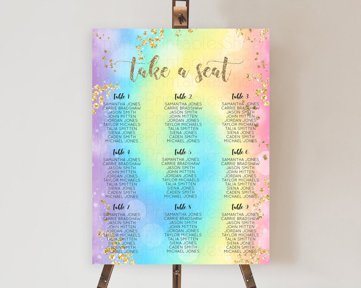 Tie Dye Seating Chart Rainbow Tie Dye Seating Chart Rainbow Colorful Seating Chart Tie Dye Pastel Rainbow Party Decor Take A Seat D10568