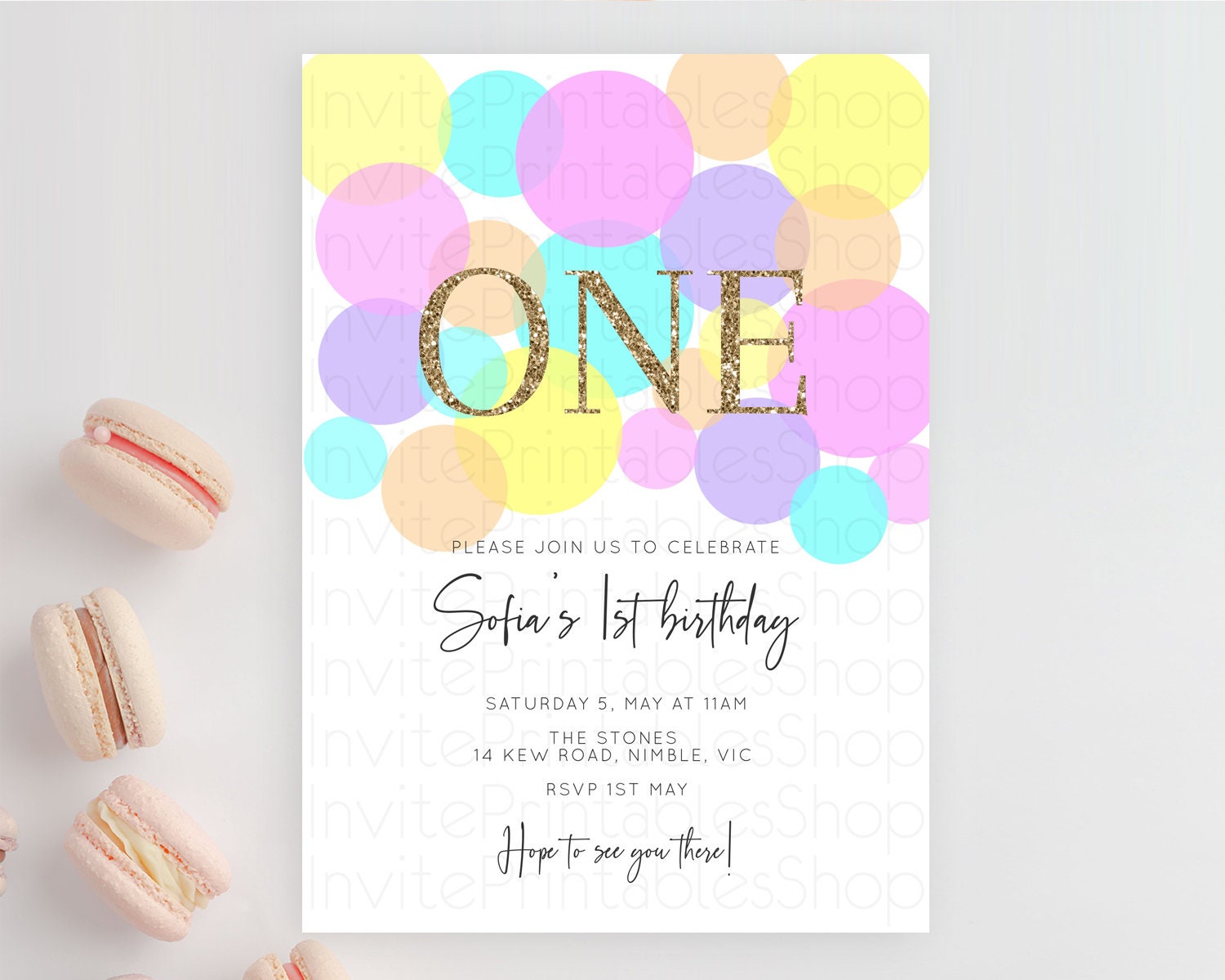 Editable Pastel Birthday Invitation Pastel Confetti Birthday Invitation Bubb