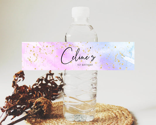 Editable Purple Watercolor Water Label Template Ombre Purple Watercolor Spla
