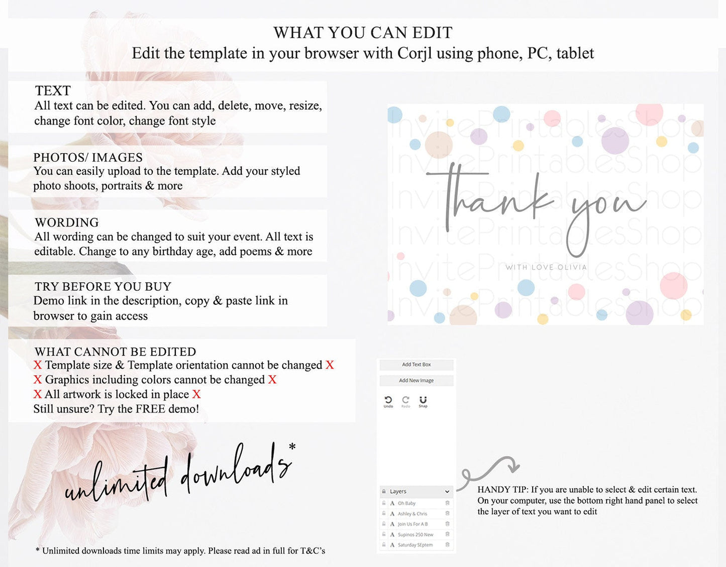 Rainbow Thank You Pastel Thank You Card Pastel Rainbow Birthday Thank You Confetti Colorful Pastel Cards Teacher Thank You Cards D10759