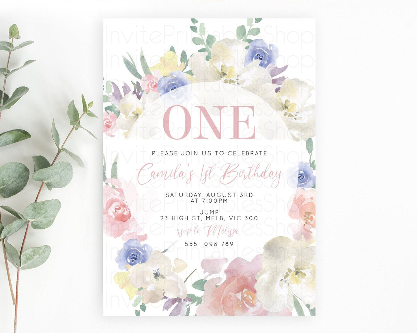 Secret Garden Invitation Wildflower Birthday Invitation Pastel Flowers Invite Enchanted Garden Boho Floral 3rd 2nd First Birthday D10841