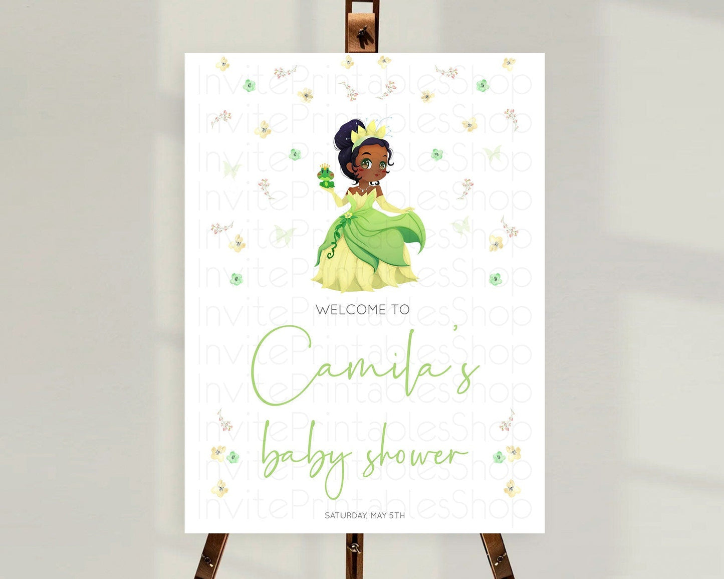 Princess Baby Shower Welcome Sign Castle Welcome Board Secret Garden Enchanted Castle Pastel Floral Garden Baby Shower Welcome Sign D10348