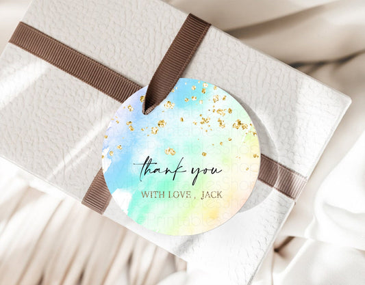 Editable Pastel Thank You Tags Rainbow Thank You Gift Tags Colorful Pastel F