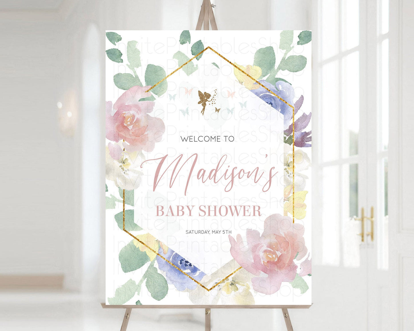 Editable Fairy Baby Shower Welcome Sign Fairy Welcome Board Enchanted Garden