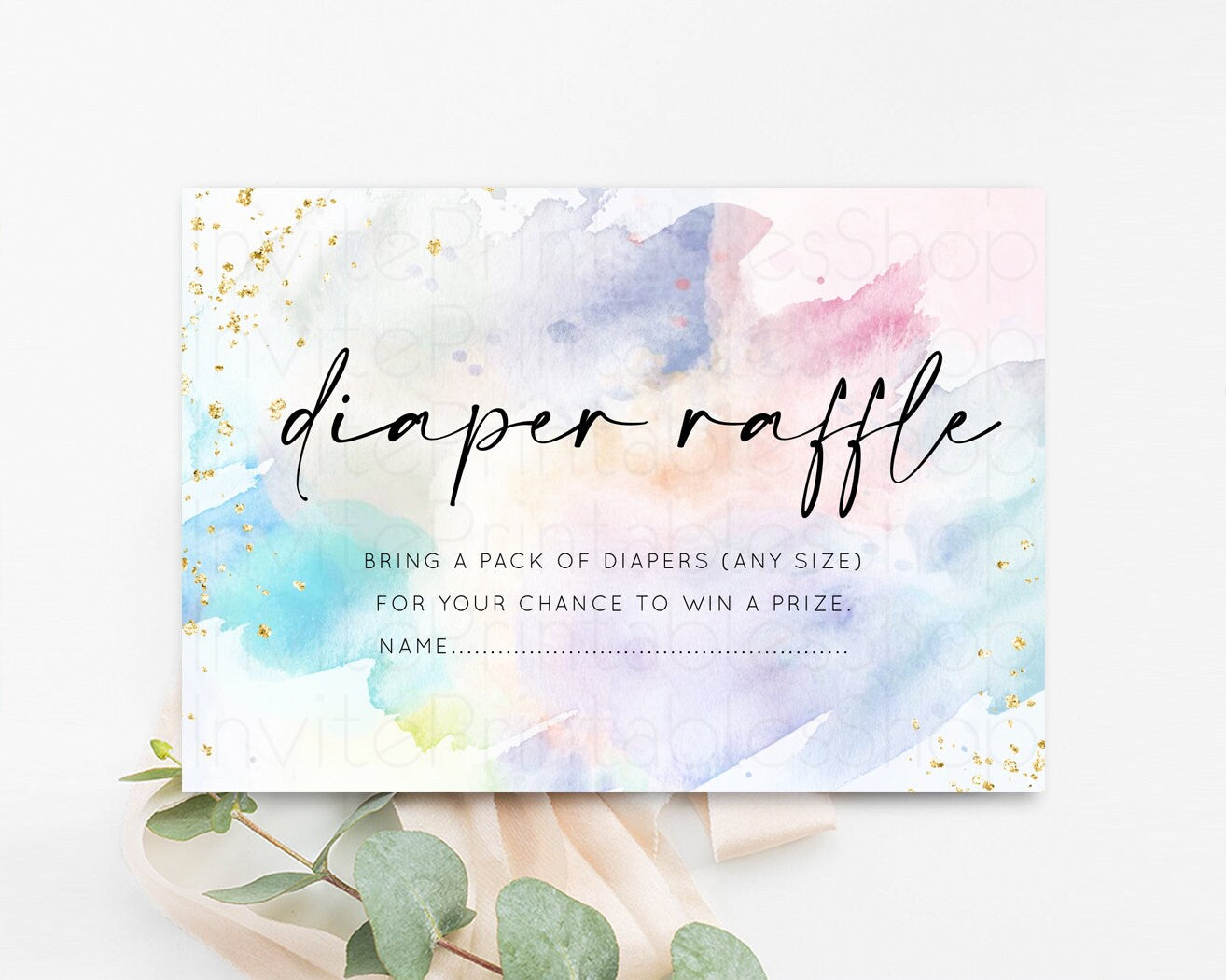 Rainbow Diaper Raffle Pastel Rainbow Diaper Request Colorful Splash Diaper Raffle Tickets Pastel Watercolor Baby Shower Diaper Raffle T487