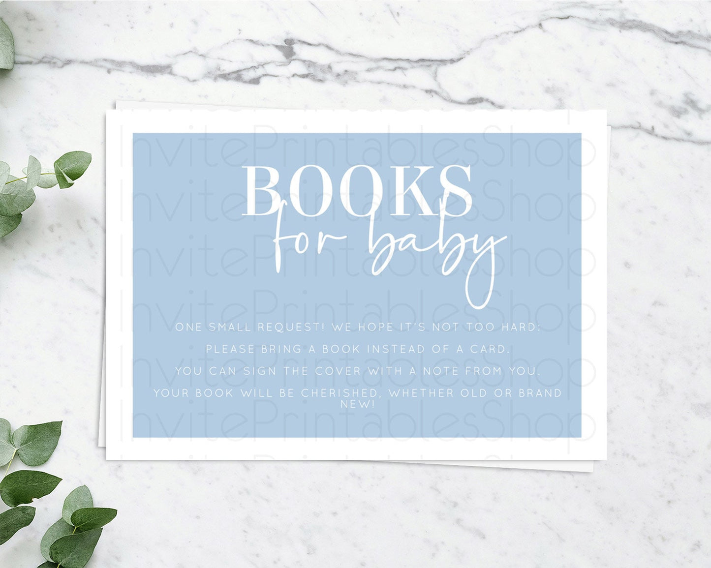 Blue Books For Baby Card Plain Blue Book Insert Minimalist Pastel Blue Book Card Blue Simple Baby Shower Book Poem Request D10734