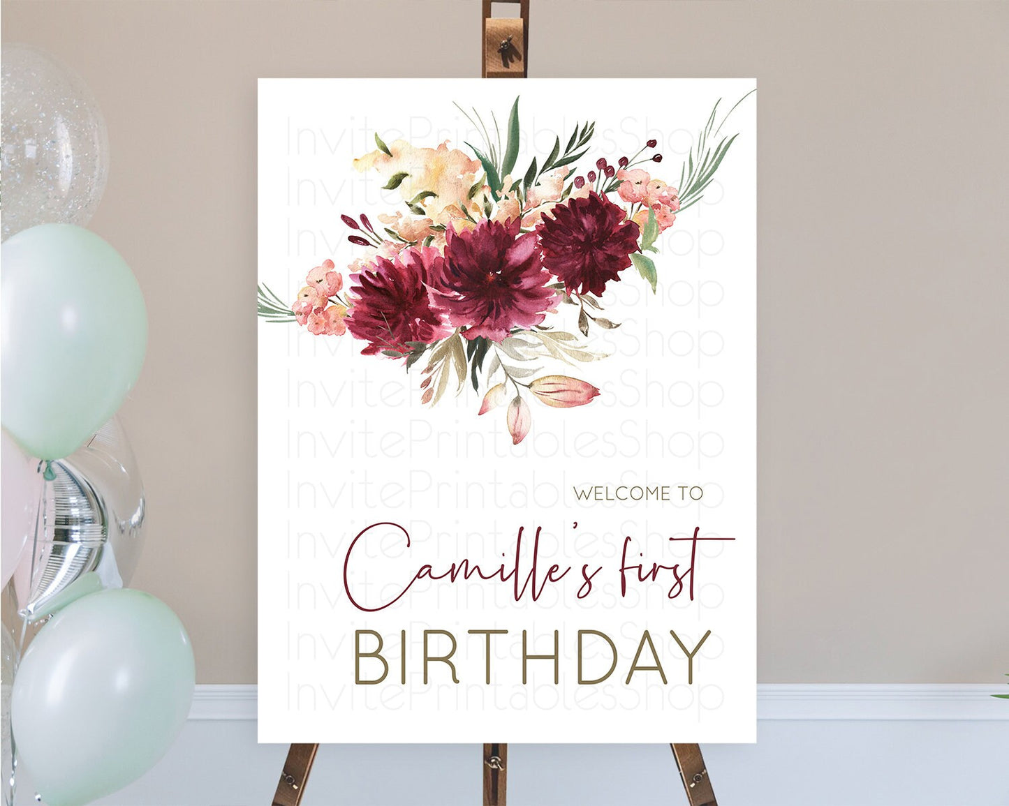 Secret Garden Welcome Sign Wildflower Welcome Board Pastel Flower Garden Welcome Poster Boho Wildflower First Birthday Welcome Sign D10685