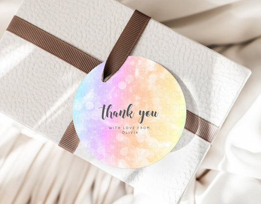 Editable Pastel Thank You Tags Rainbow Thank You Gift Tags Colorful Pastel F