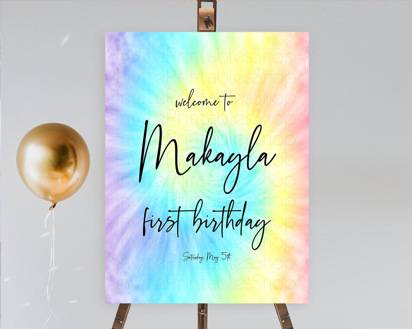 Tie Dye Welcome Board Rainbow Tie Dye Welcome Sign Pastel Welcome Poster Colorful Pastel Welcome Rainbow First Birthday Welcome Sign D10578