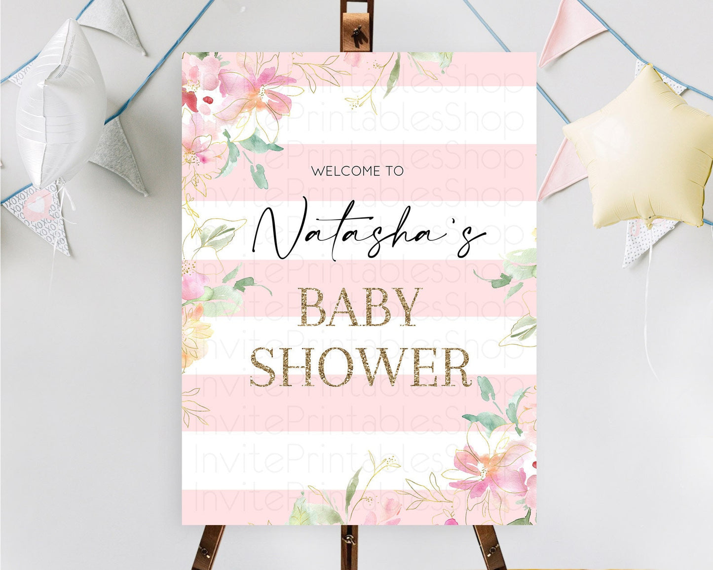 Secret Garden Baby Shower Welcome Sign Wildflower Welcome Board Pastel Flower Garden Welcome Poster Boho Wildflower Welcome Sign D10301