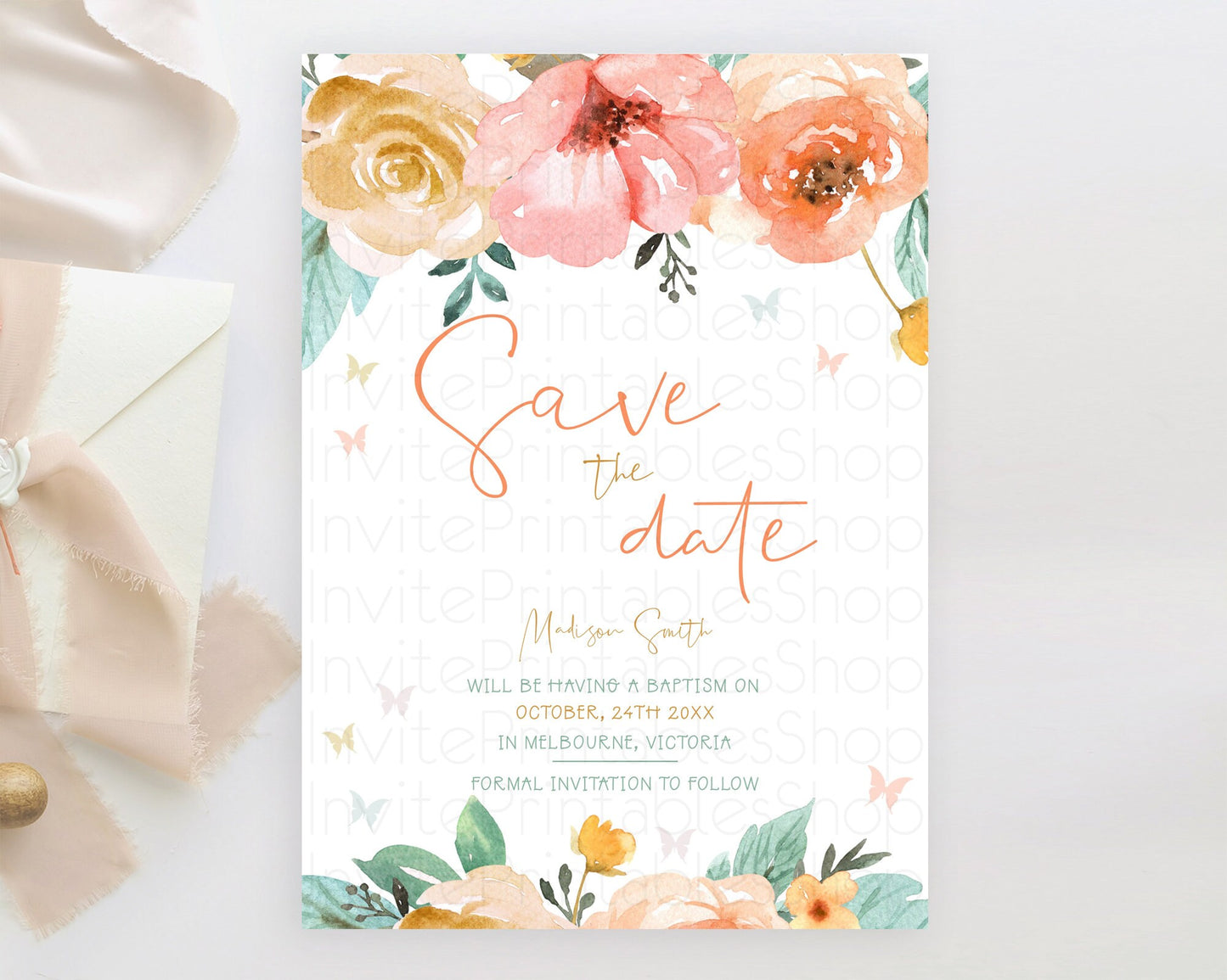 Editable Wildflower Save The Date Template Secret Garden Save The Date Paste