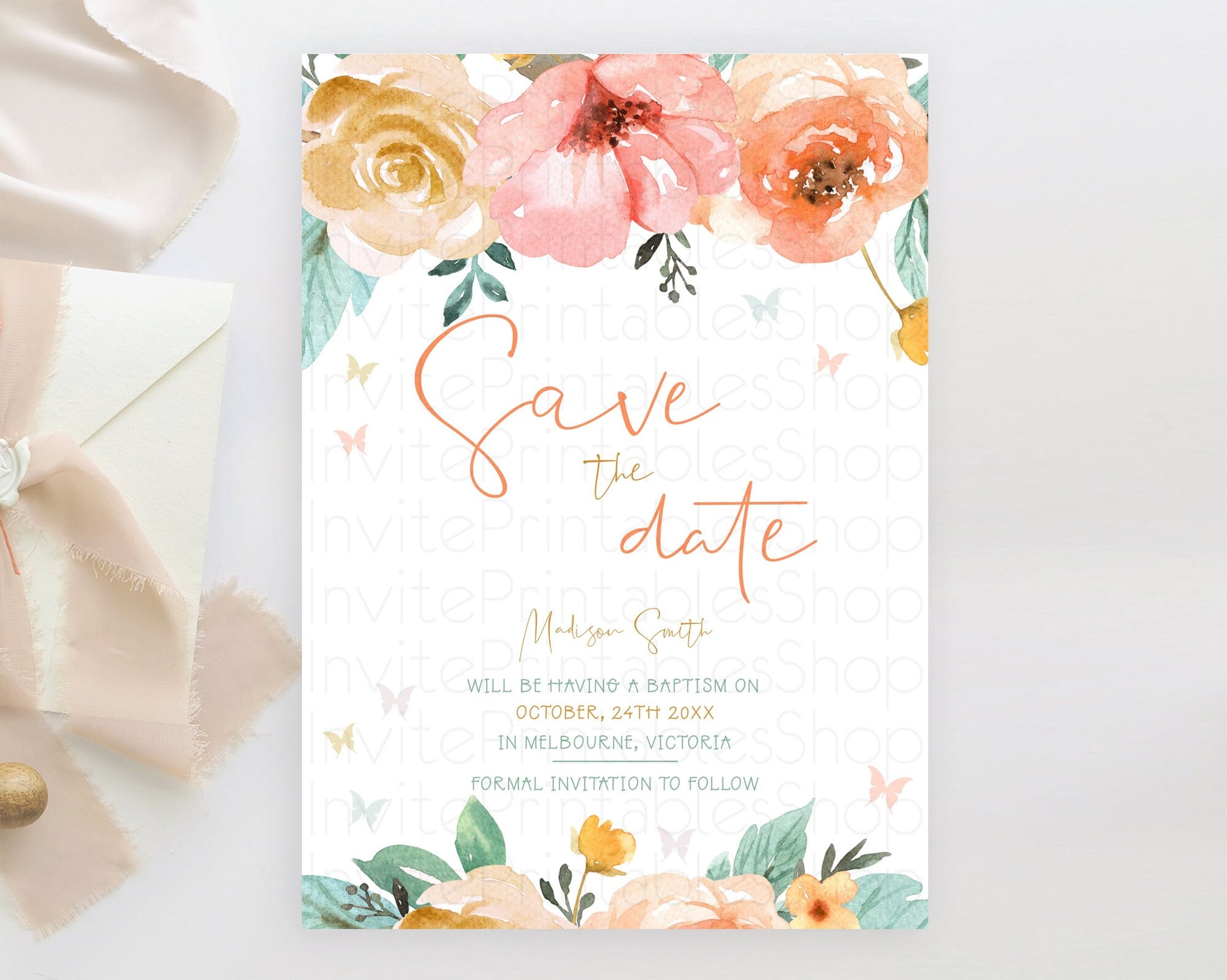 Editable Wildflower Save The Date Template Secret Garden Save The Date Paste