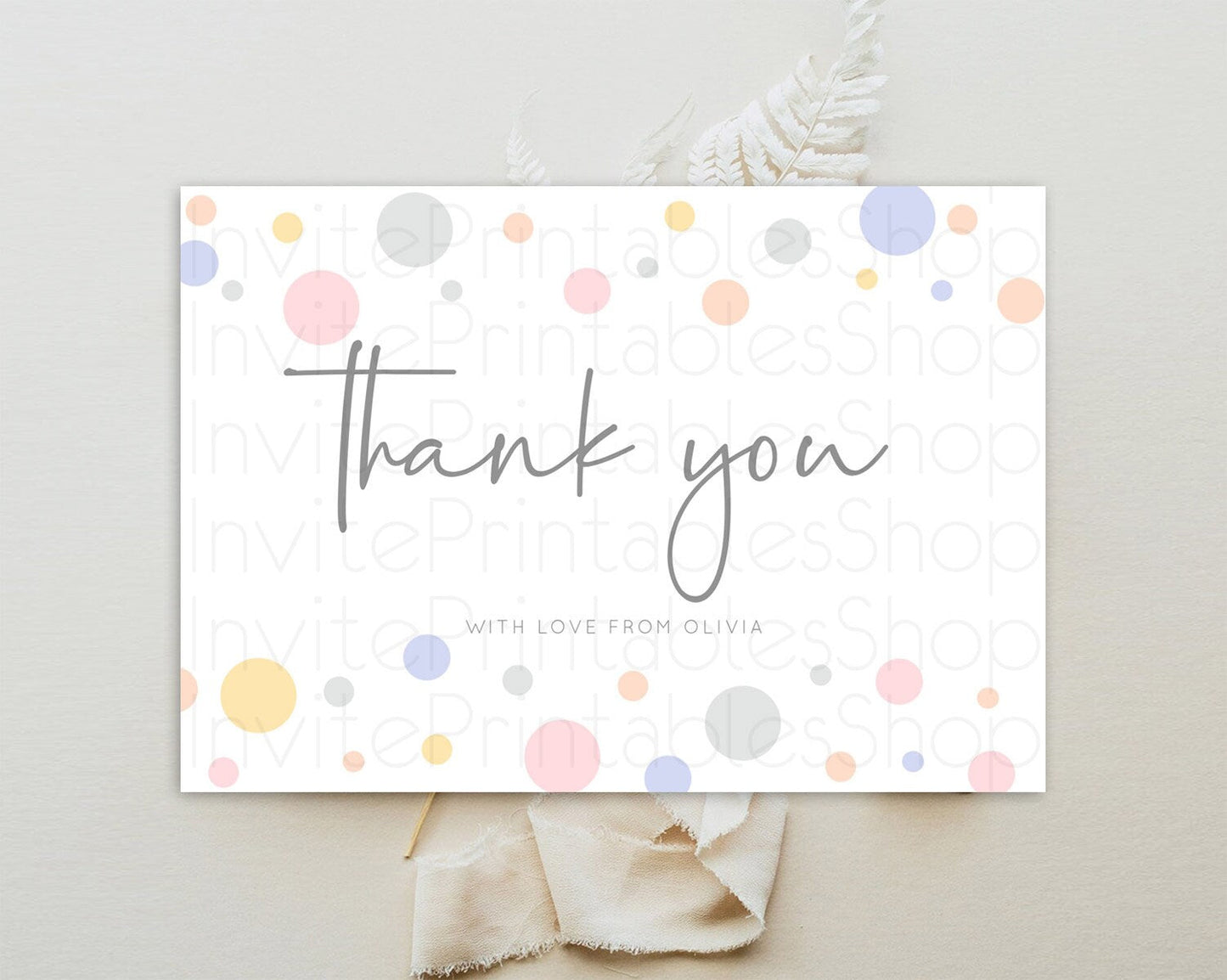 Rainbow Thank You Pastel Thank You Card Pastel Rainbow Birthday Thank You Confetti Colorful Pastel Cards Teacher Thank You Cards D10759