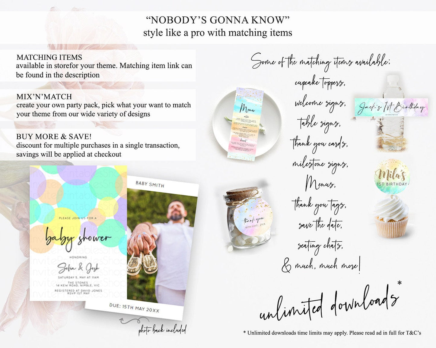 Pastel Rainbow Baby Shower Invitation Pastel Confetti Invitation Sprinkles Bubbles Invitation Colorful Rainbow Confetti Theme D10412