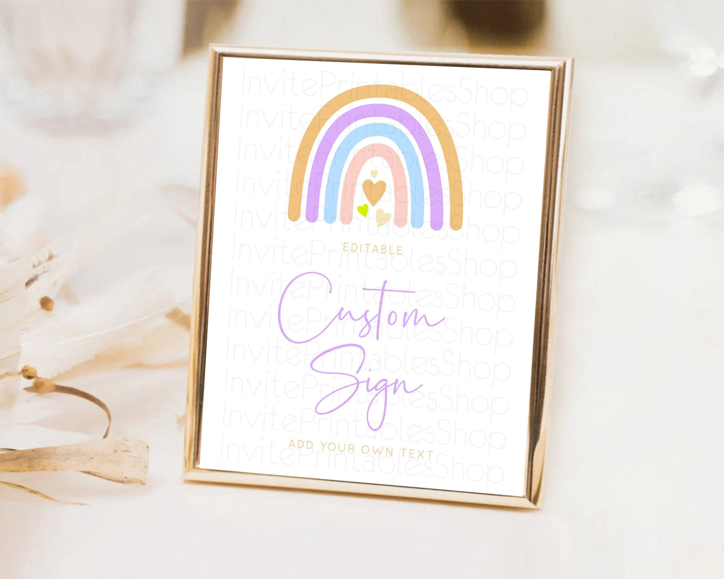 Pastel Rainbow Sign Rainbow Table Sign Decor Boho Colorful Rainbow Party Rainbow Baby Theme 1st Birthday Baptism Baby Shower Wedding D10238