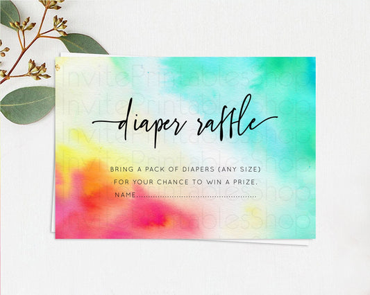 Editable Tie Dye Diaper Raffle Card Rainbow Tie Dye Diaper Raffle Insert Pas