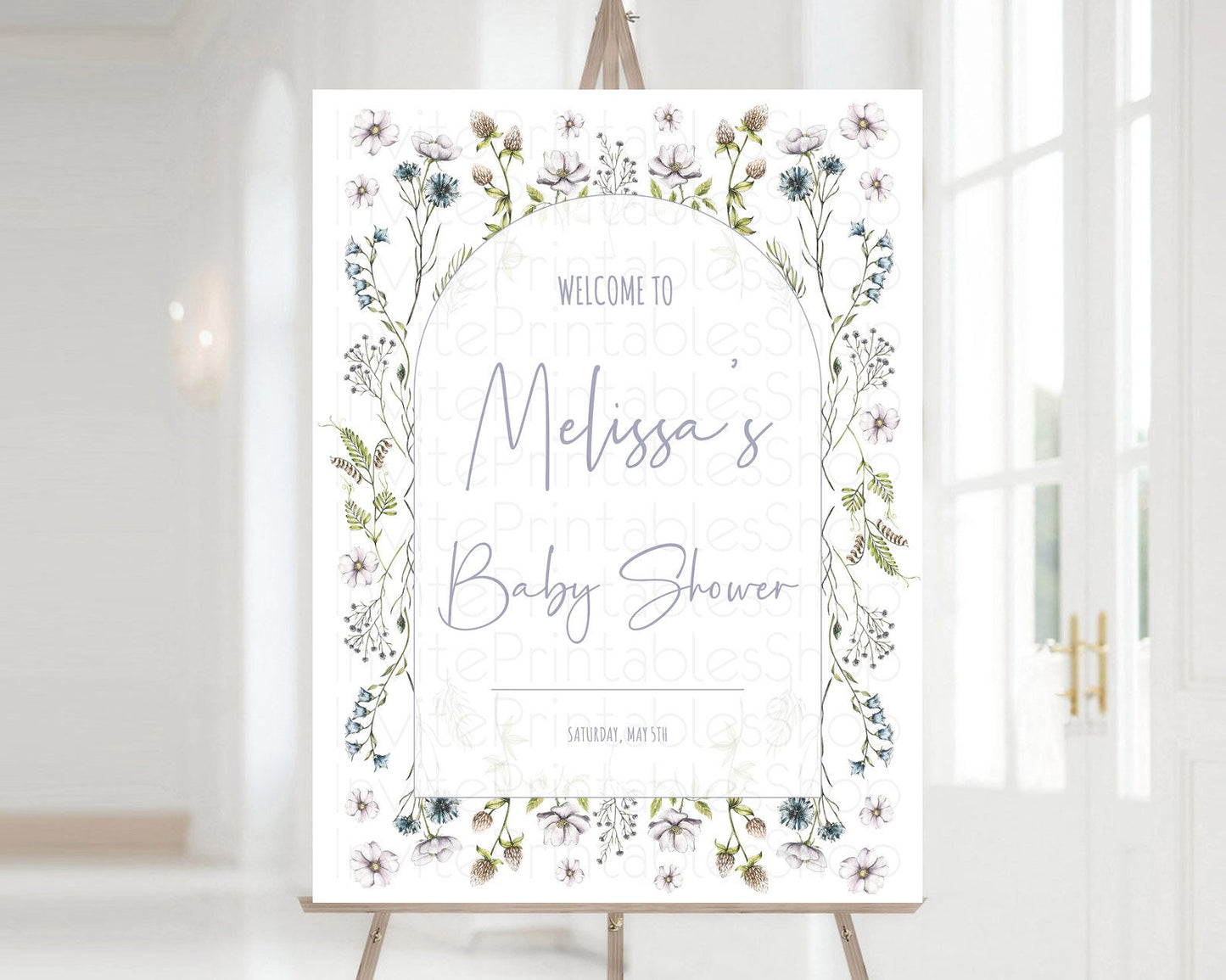 Secret Garden Baby Shower Welcome Sign Wildflower Welcome Board Pastel Flower Garden Welcome Poster Boho Wildflower Welcome Sign D10603