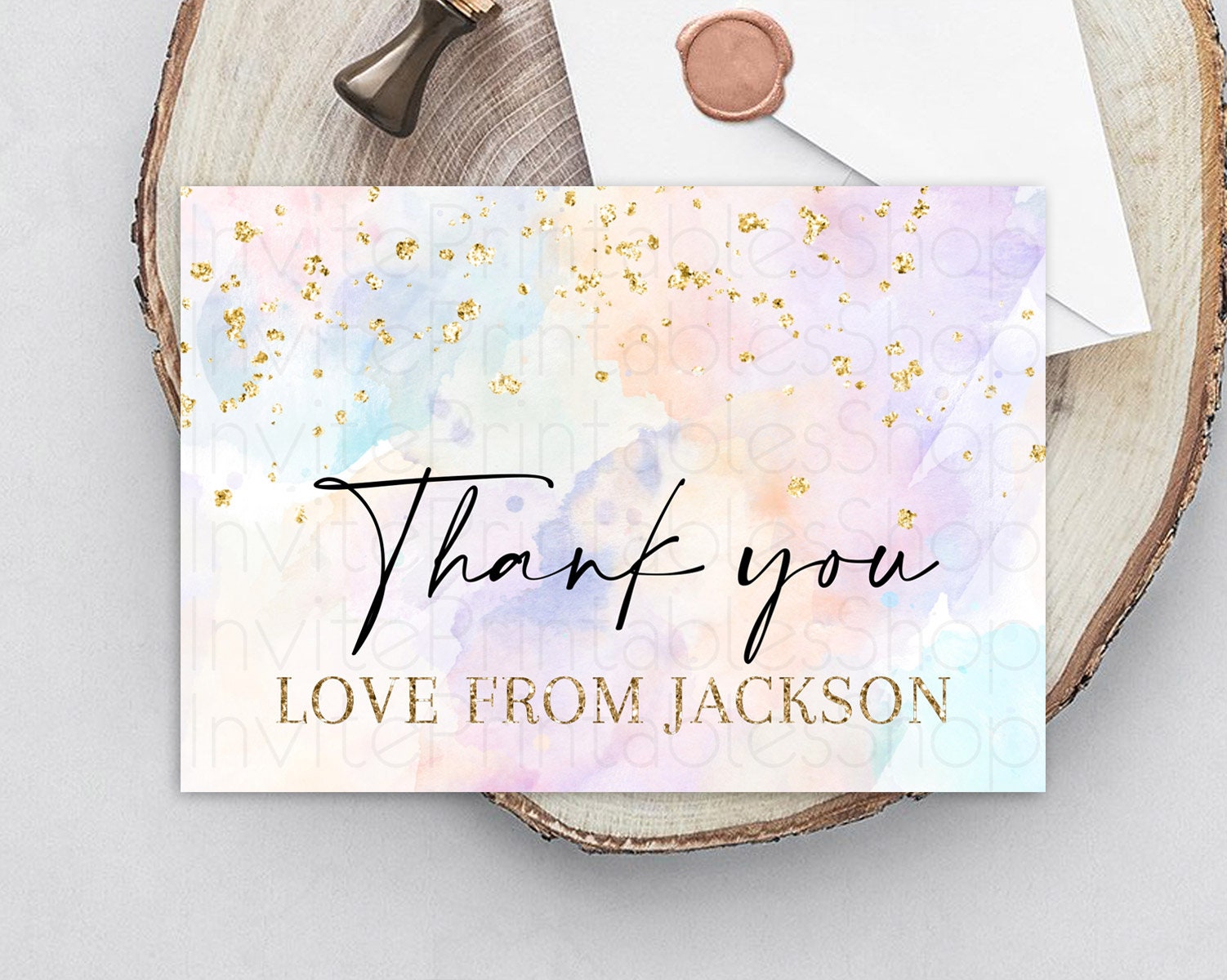 Editable Pastel Thank You Rainbow Thank You Card Colorful Pastel Birthday Th