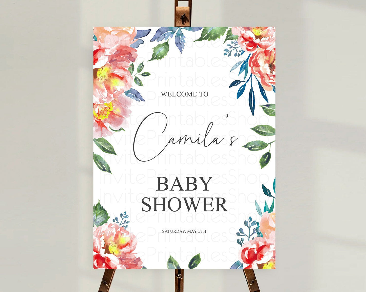 Secret Garden Baby Shower Welcome Sign Wildflower Welcome Board Pastel Flower Garden Welcome Poster Boho Wildflower Welcome Sign D10751