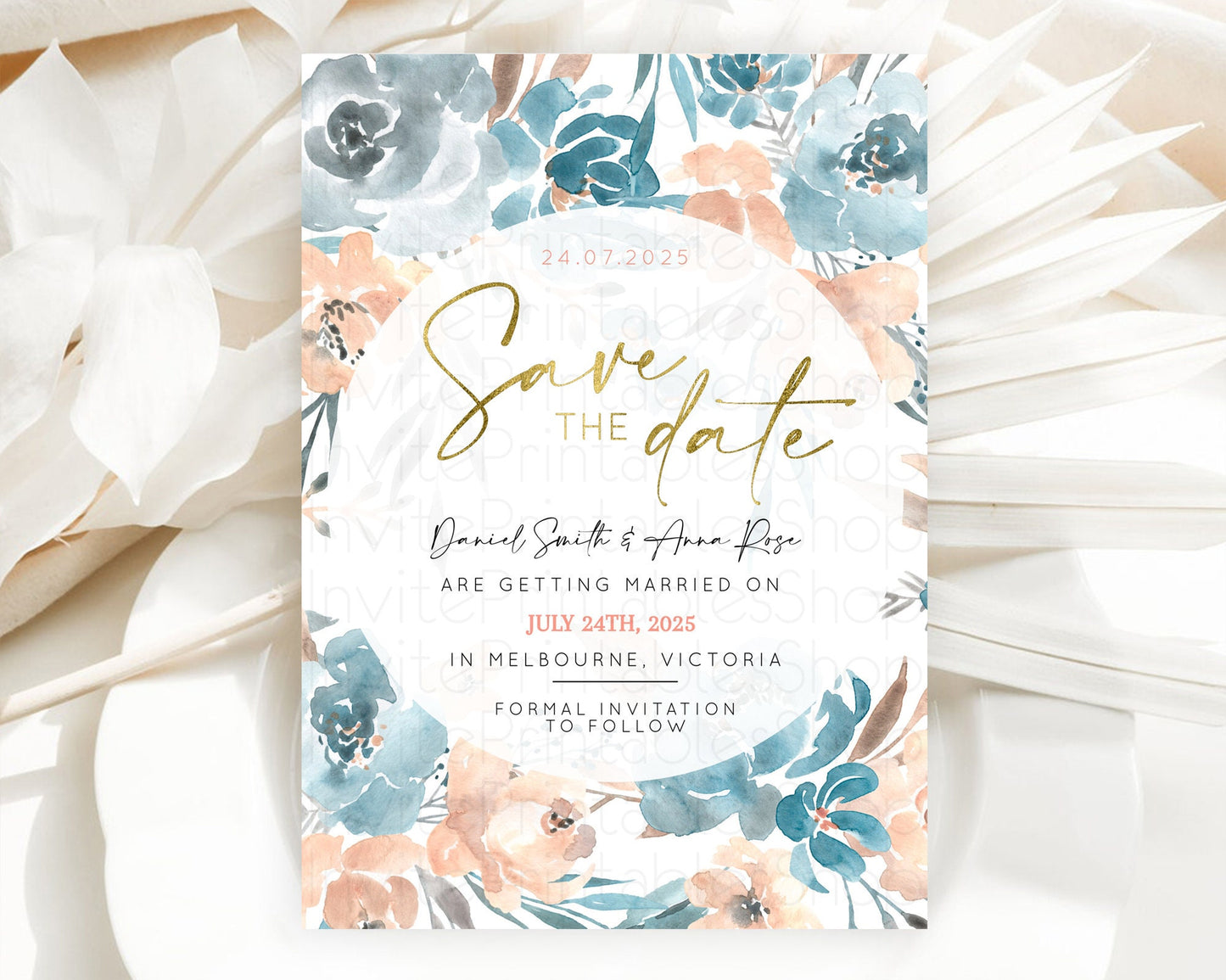 Wildflower Save The Date Template Secret Garden Save The Date Pastel Floral Garden Party Boho Flowers Birthday Baby Shower Wedding D10190